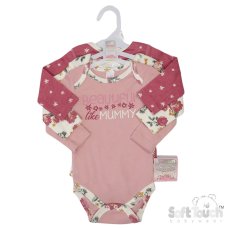 CC210-BS: Girls 3 Pack Long Sleeved Bodysuits (0-6 Months)